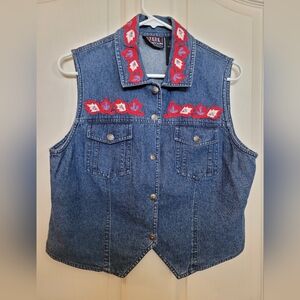 Retro 80's Jean Vest Size M